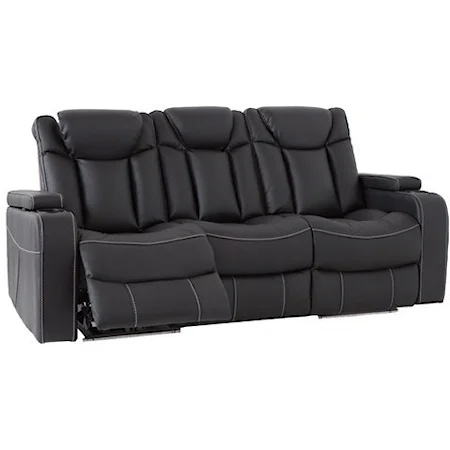 Power Reclining Sofa with Power Headrest and Drop-Down Power Console
